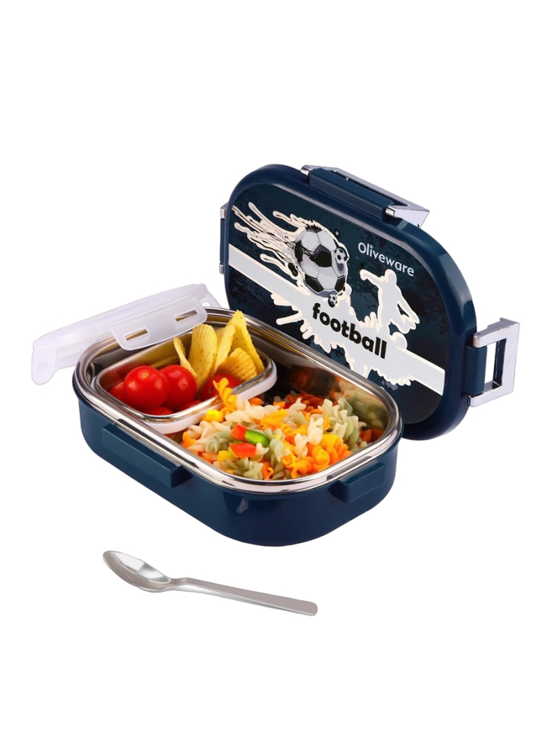 SOPL-OLIVEWARE Blue & White 3 Pieces Stainless Steel Lunch Box Kitchen Storage 700 ml
SOPL-OLIVEWARE Blue & White 3 Pieces Stainless Steel Lunch Box Kitchen Storage 700 ml