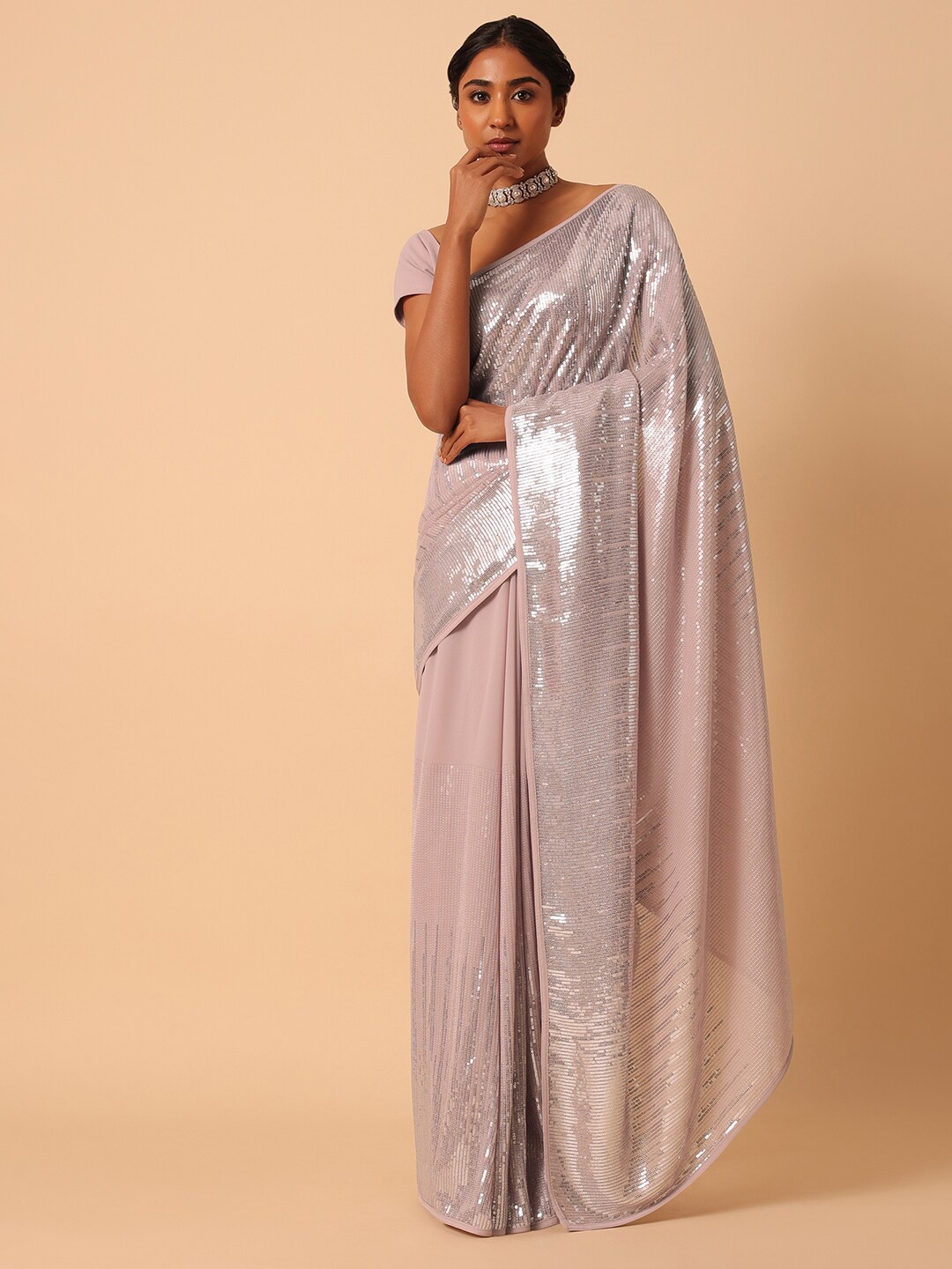 KALKI Fashion Pink Pure Georgette Saree