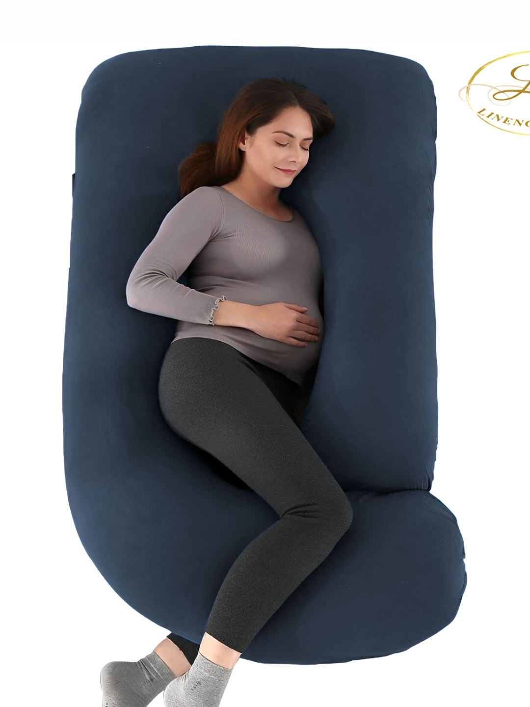 LINENOVATION Blue Fibre Filled Lightweight Maternity Pillow