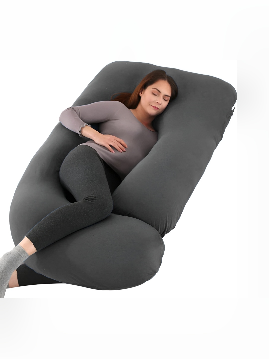 LINENOVATION Grey Fibre Filled Lightweight Maternity Pillow