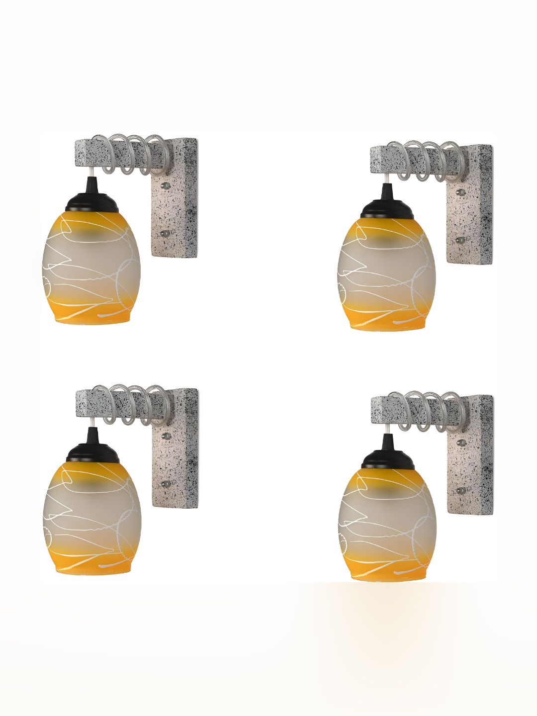 Afast White & Orange 4 Pcs Printed Contemporary Glass Wall Lamp
Afast White & Orange 4 Pcs Printed Contemporary Glass Wall Lamp