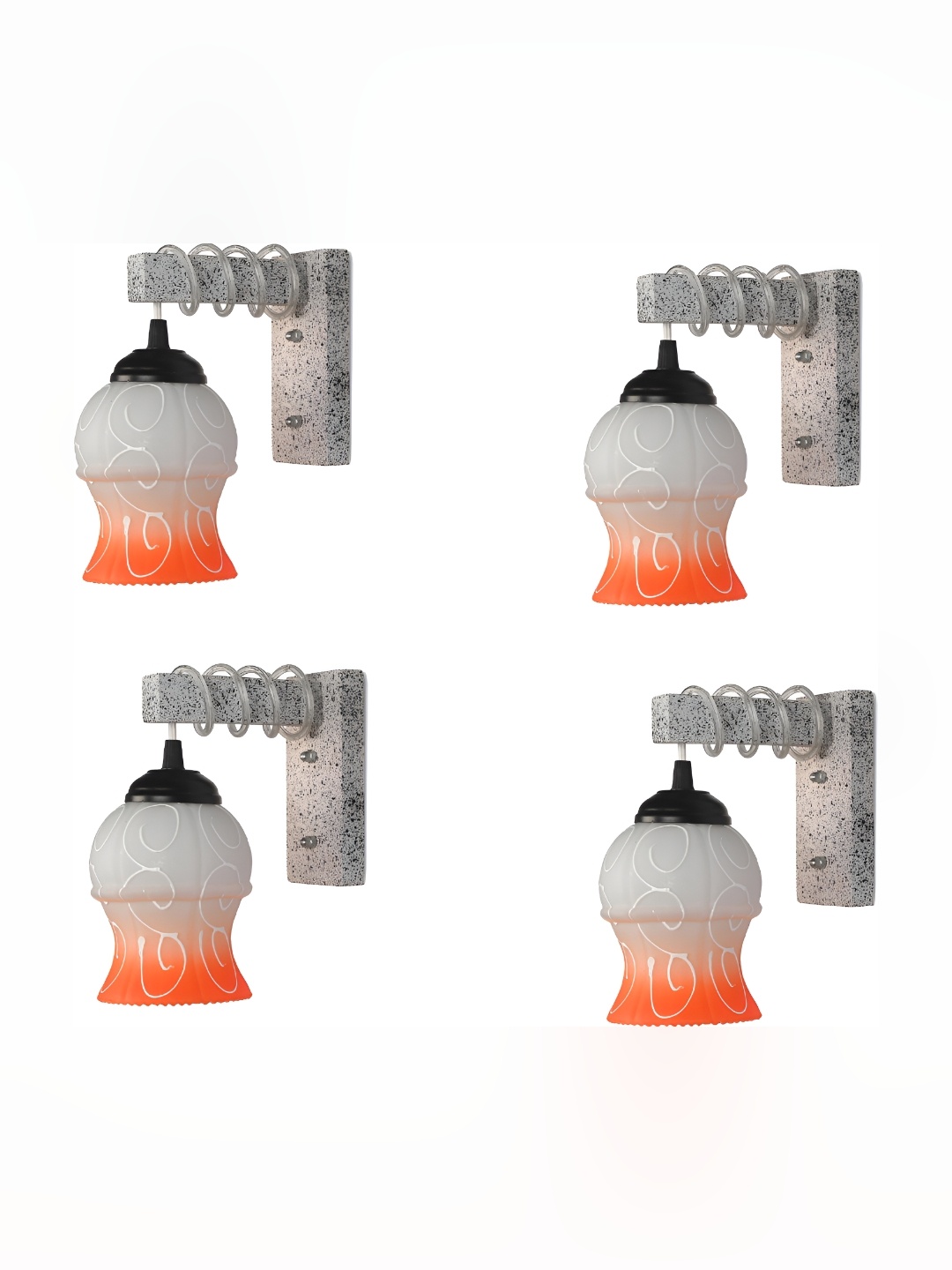 Afast White & Orange 4 Pieces Printed Abstract Shaped Contemporary Glass Wall Lamps
Afast White & Orange 4 Pieces Printed Abstract Shaped Contemporary Glass Wall Lamps