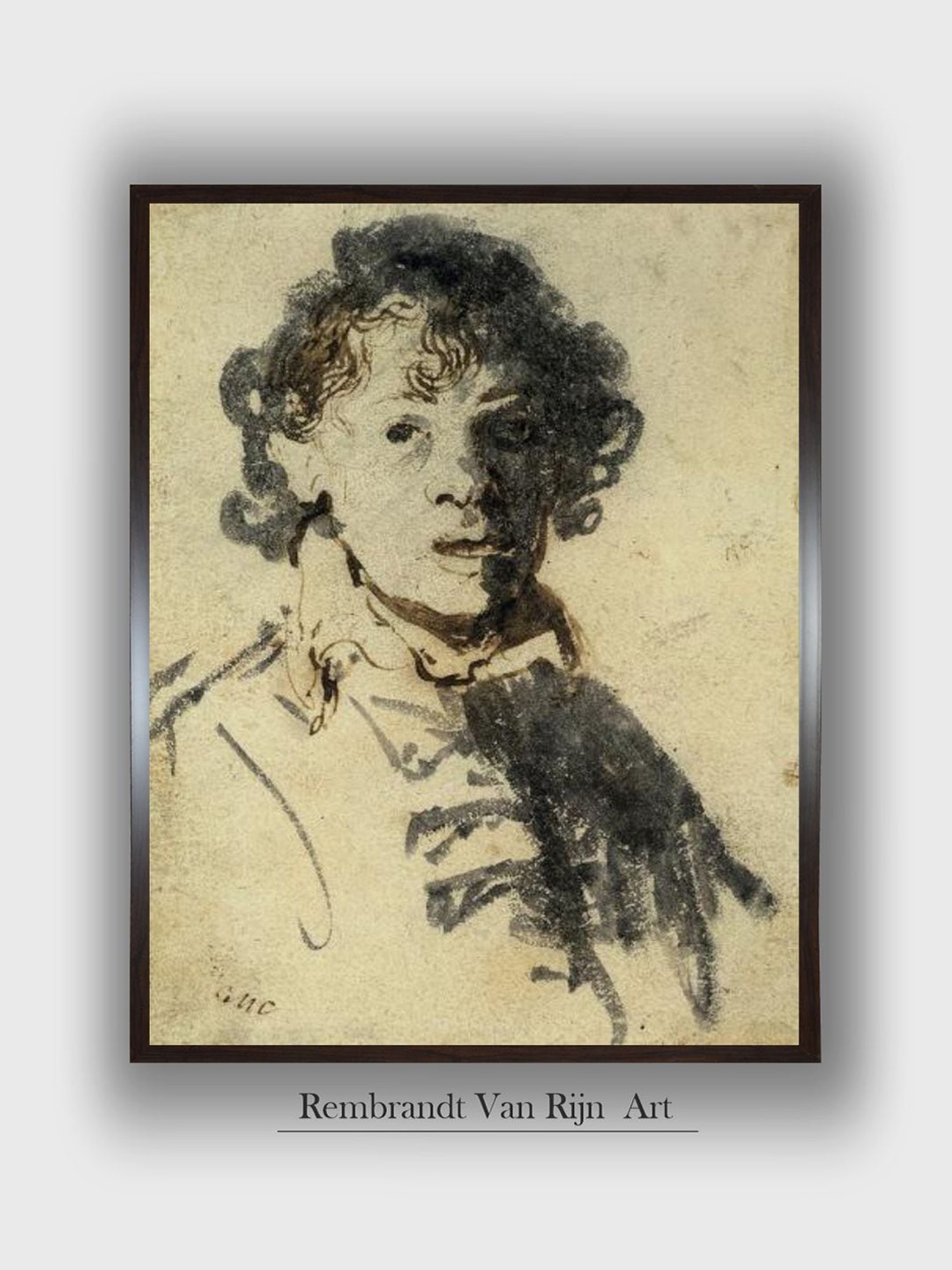The Art House Selfportrait with Mouth Open by Rembrandt Van Rijn Painting Wall Art, Black
The Art House Selfportrait with Mouth Open by Rembrandt Van Rijn Painting Wall Art, Black