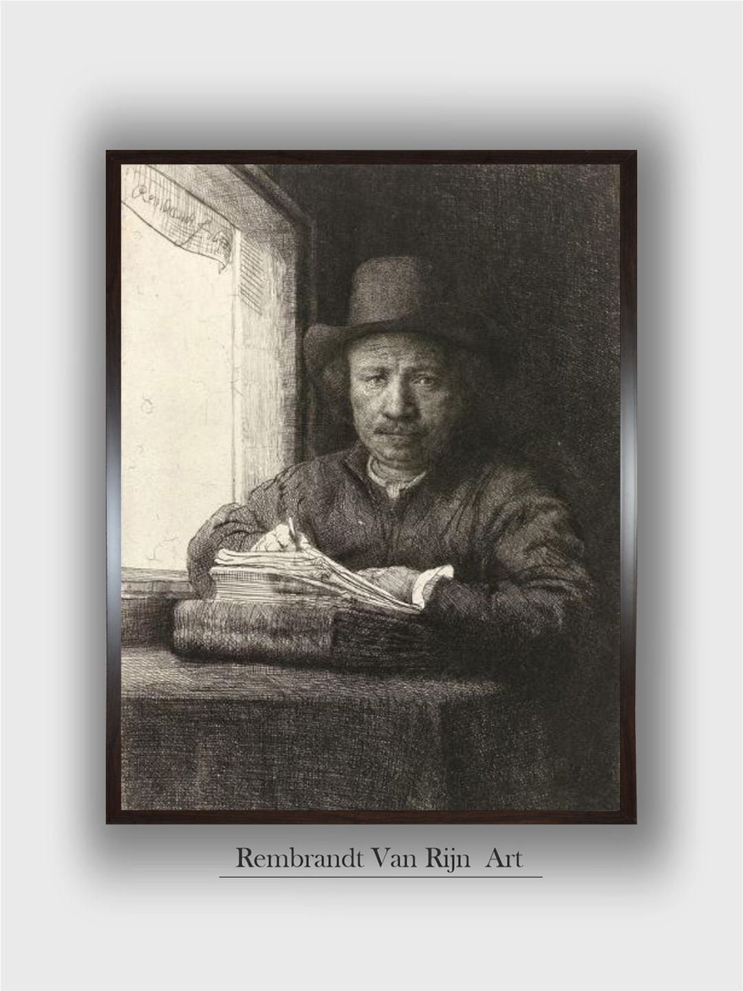 The Art House Black Self Portrait Etching at a Window Rembrandt Van Rijn Wall Painting
The Art House Black Self Portrait Etching at a Window Rembrandt Van Rijn Wall Painting