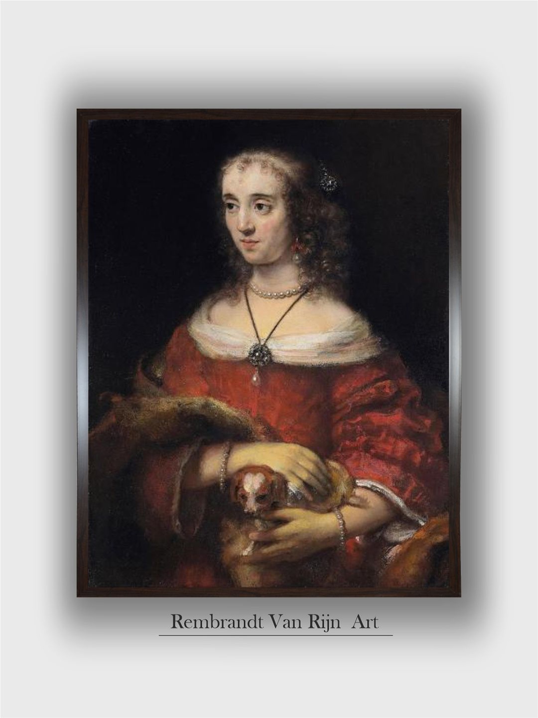 The Art House Black Portrait of a Lady with a Lap Dog Ca 1665 Wooden Wall Painting, Red
The Art House Black Portrait of a Lady with a Lap Dog Ca 1665 Wooden Wall Painting, Red