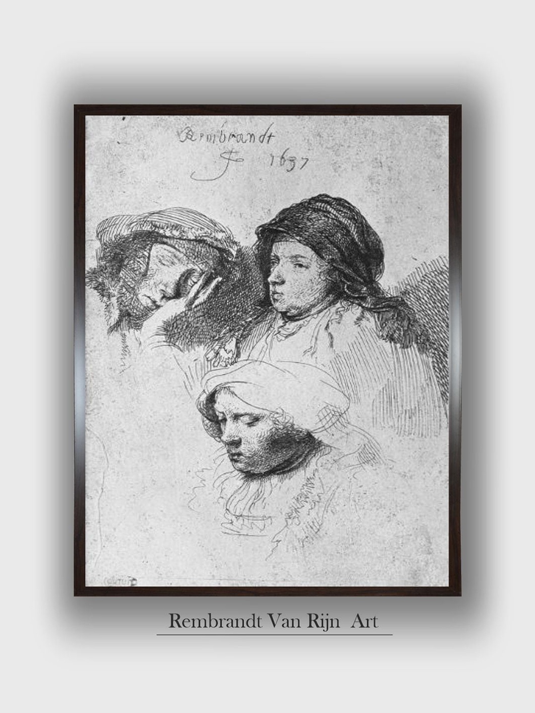 The Art House Three Female Heads with One Sleeping, 1637 Wooden Wall Painting, White
The Art House Three Female Heads with One Sleeping, 1637 Wooden Wall Painting, White