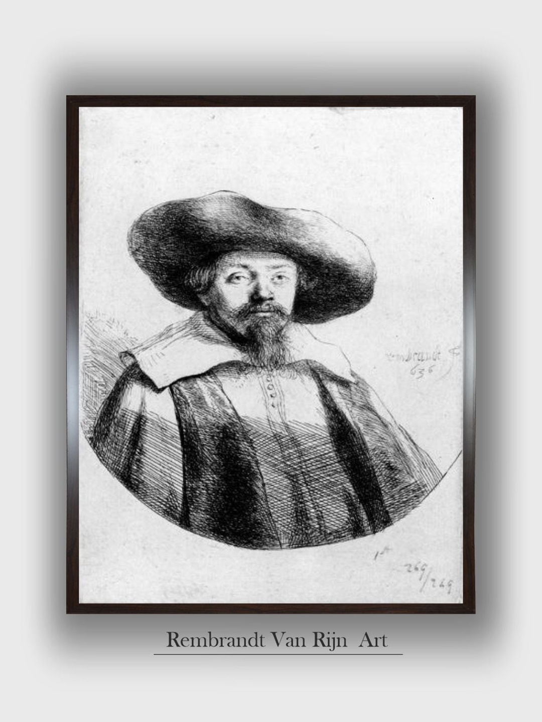 The Art House Samuel Manasseh Ben Israel, 1636 (Etching) by Rembrandt Wall Painting, Black
The Art House Samuel Manasseh Ben Israel, 1636 (Etching) by Rembrandt Wall Painting, Black