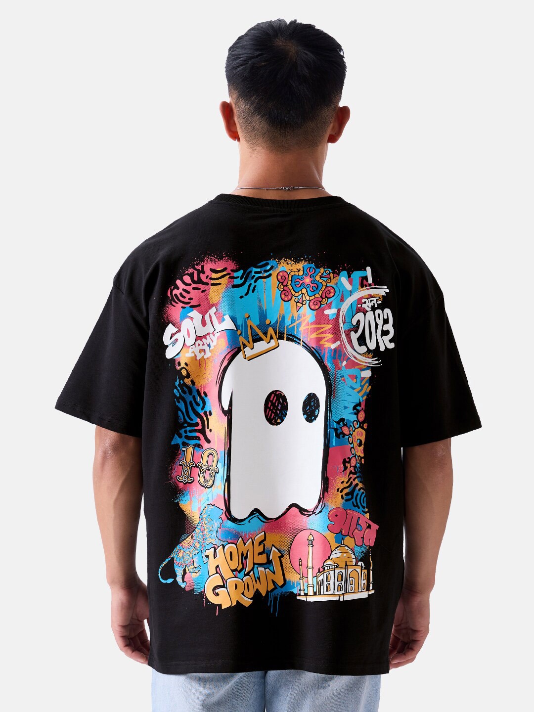 The Souled Store Black Graphic Printed Drop-Shoulder Sleeves Oversized Pure Cotton T-shirt
The Souled Store Black Graphic Printed Drop-Shoulder Sleeves Oversized Pure Cotton T-shirt