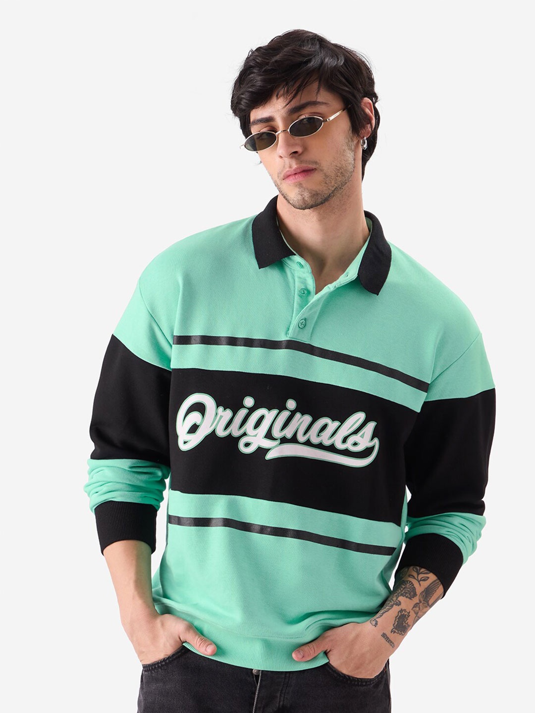 The Souled Store Green Typography Printed Shirt Collar Drop-Shoulder Sleeves Sweatshirt
The Souled Store Green Typography Printed Shirt Collar Drop-Shoulder Sleeves Sweatshirt