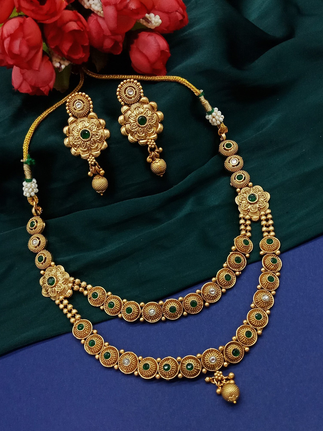 AASHISH IMITATION Copper Plated Kundan Studded Layer Jewellery Set, Gold 
AASHISH IMITATION Copper Plated Kundan Studded Layer Jewellery Set, Gold