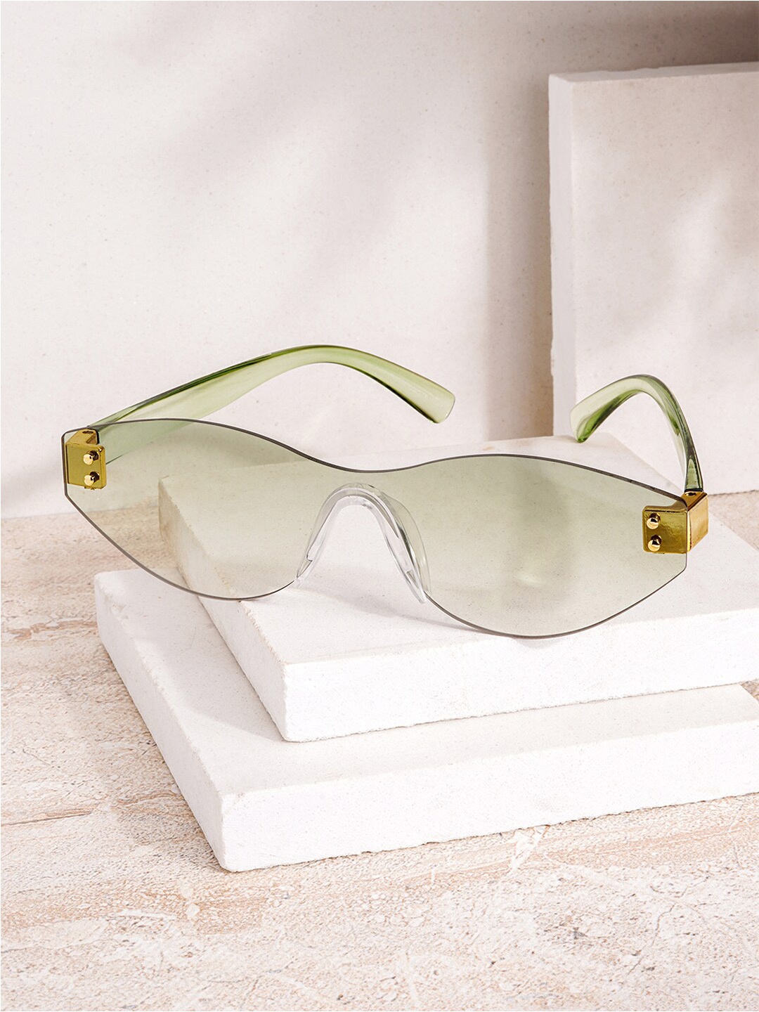 JOKER & WITCH Women Rimless Tinted Oval Sunglasses with UV Protected Lens JWSG142, Green
JOKER & WITCH Women Rimless Tinted Oval Sunglasses with UV Protected Lens JWSG142, Green