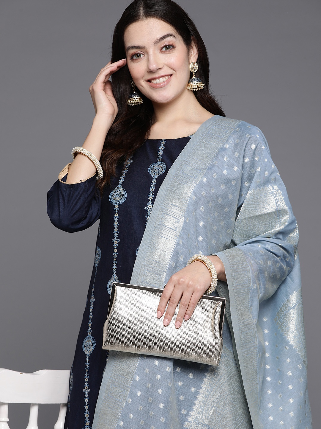 Indo Era Women Ethnic Motifs Printed Regular Liva Kurta with Palazzos & With Dupatta, Navy blue
Indo Era Women Ethnic Motifs Printed Regular Liva Kurta with Palazzos & With Dupatta, Navy blue