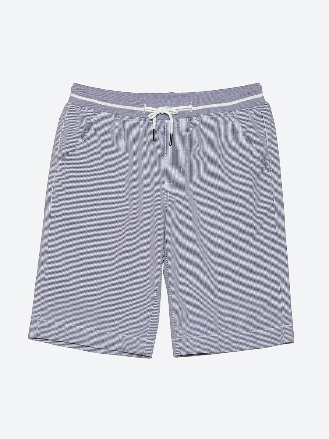 2Bme Boys Vertical Striped Cotton Shorts, Blue