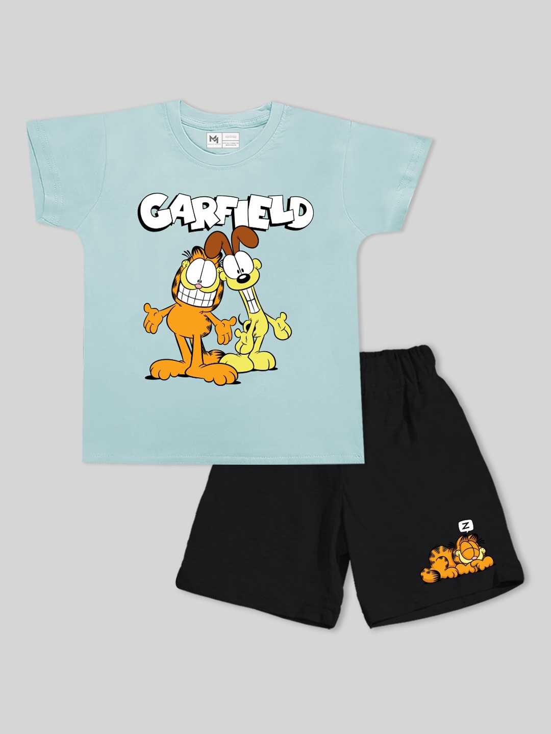 Minute Mirth Boys Garfield Printed Pure Cotton T-shirt with Shorts Clothing Set, Green
Minute Mirth Boys Garfield Printed Pure Cotton T-shirt with Shorts Clothing Set, Green
