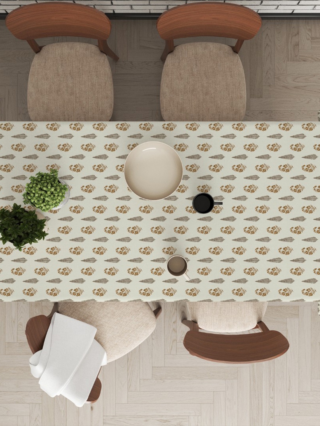 Astitva Off White & Brown Floral Printed Pure Cotton 6 Seater Rectangular Table Cover
Astitva Off White & Brown Floral Printed Pure Cotton 6 Seater Rectangular Table Cover