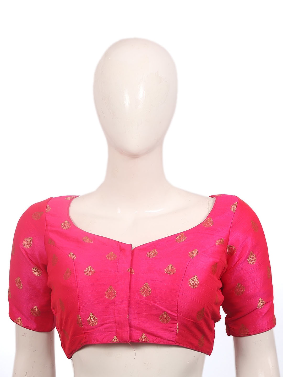 PUSHKARA Printed Cotton Saree Blouse, Pink