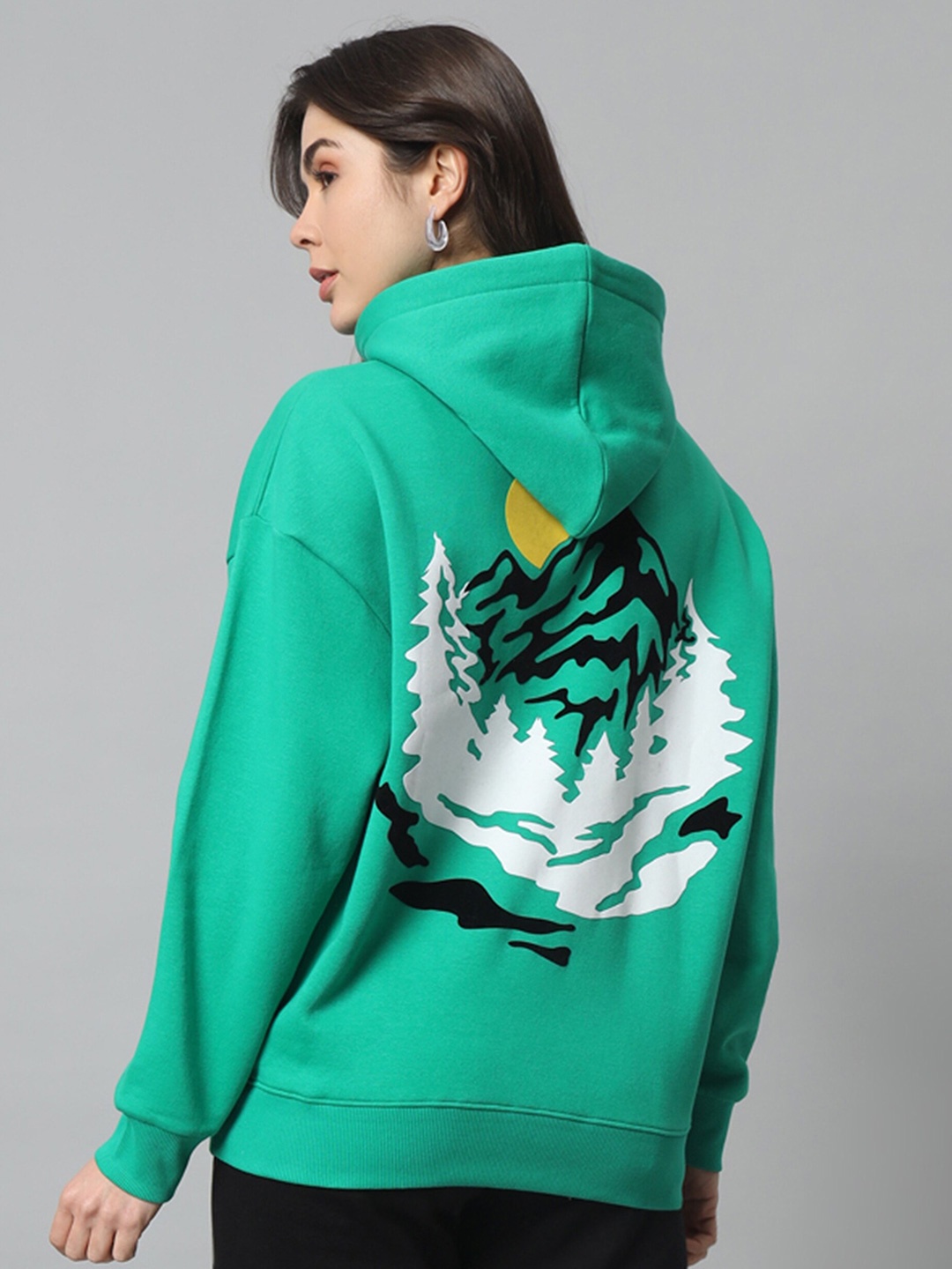 GRIFFEL Graphic Printed Hooded Drop Shoulder Sleeves Fleece Oversized Sweatshirt, Green
GRIFFEL Graphic Printed Hooded Drop Shoulder Sleeves Fleece Oversized Sweatshirt, Green