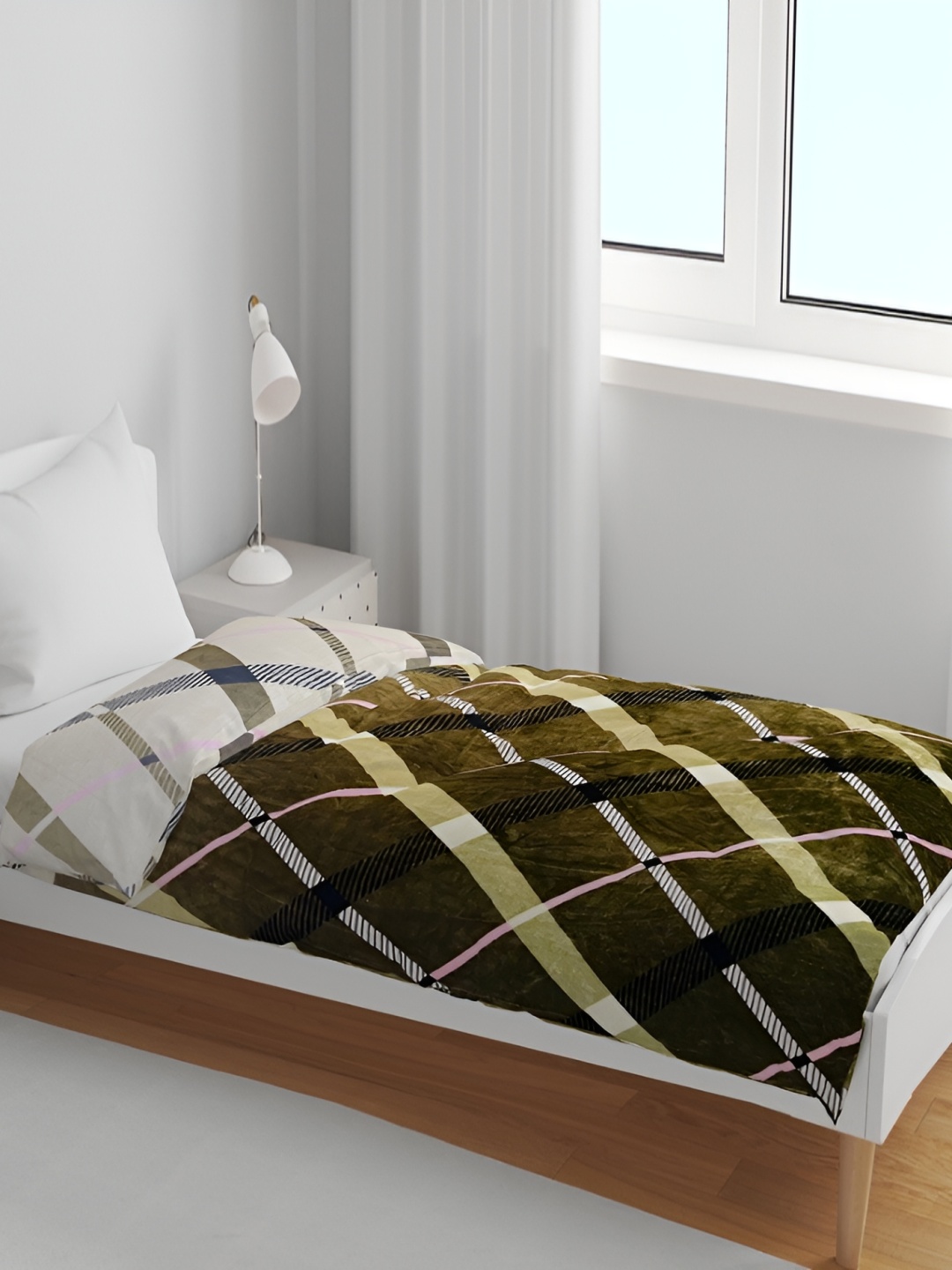RD TREND Green & Off White Checked Velvet AC Room 300 GSM Reversible Single Bed Comforter
RD TREND Green & Off White Checked Velvet AC Room 300 GSM Reversible Single Bed Comforter