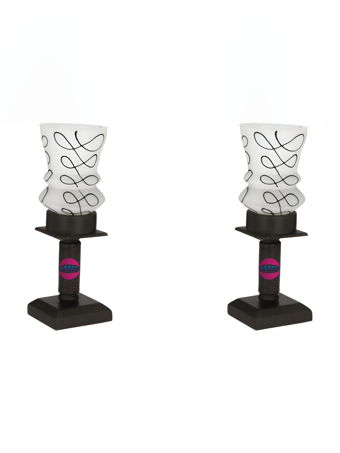 Afast White & Black 2 Pieces Textured Wooden Abstract Shaped Table Lamps
Afast White & Black 2 Pieces Textured Wooden Abstract Shaped Table Lamps