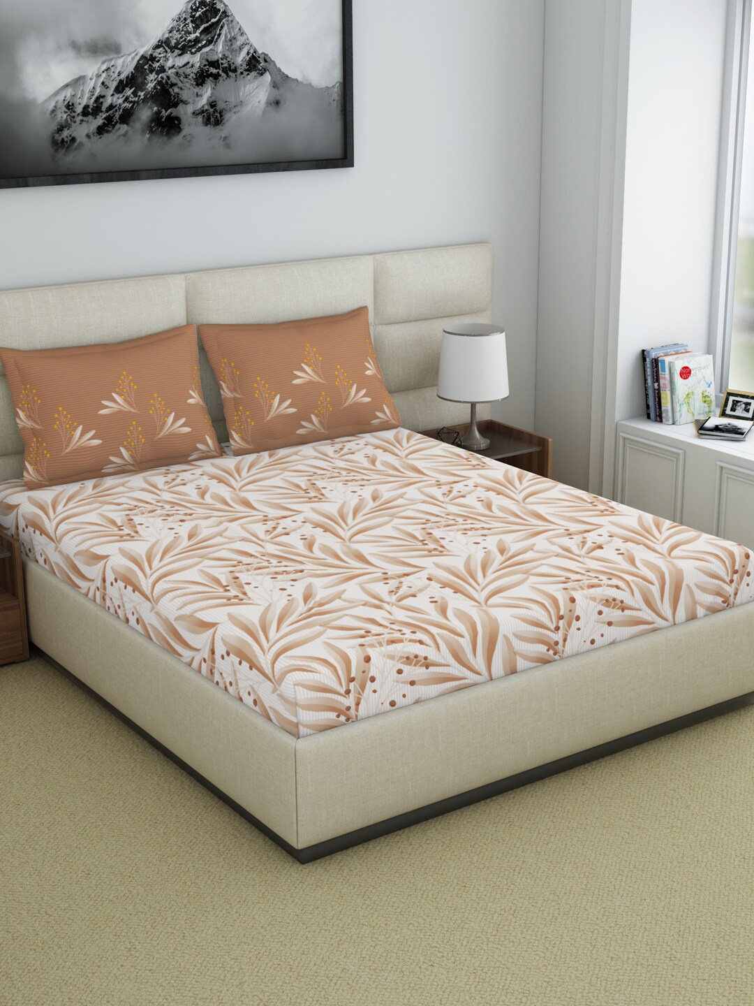 Welspun Brown & White Floral Printed Cotton 200 TC King Bedsheet With 2 Pillow Covers
Welspun Brown & White Floral Printed Cotton 200 TC King Bedsheet With 2 Pillow Covers
