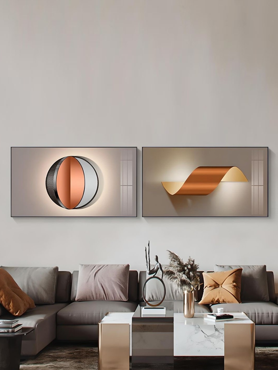 THE HANDMADE FLAIR Beige & Black 2 Pieces Abstract Printed Wooden Wall Arts
THE HANDMADE FLAIR Beige & Black 2 Pieces Abstract Printed Wooden Wall Arts