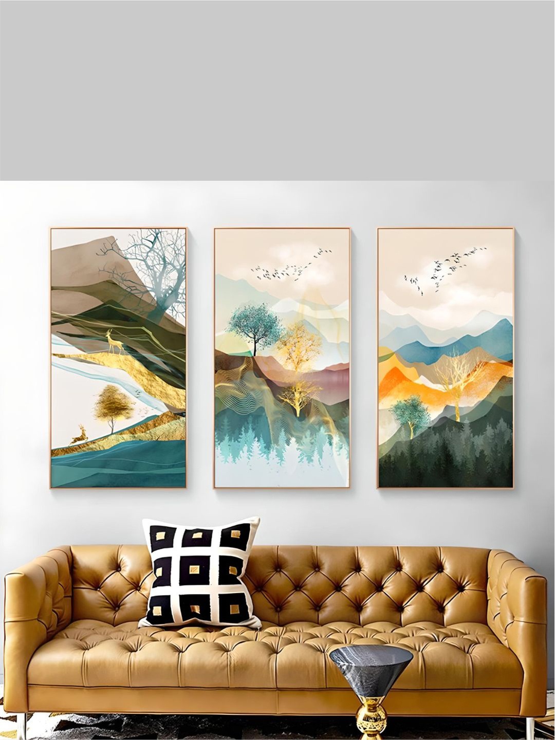 THE HANDMADE FLAIR Green 3 Piece Wood Realm Of The Golden Stag Painting Wall Arts
THE HANDMADE FLAIR Green 3 Piece Wood Realm Of The Golden Stag Painting Wall Arts