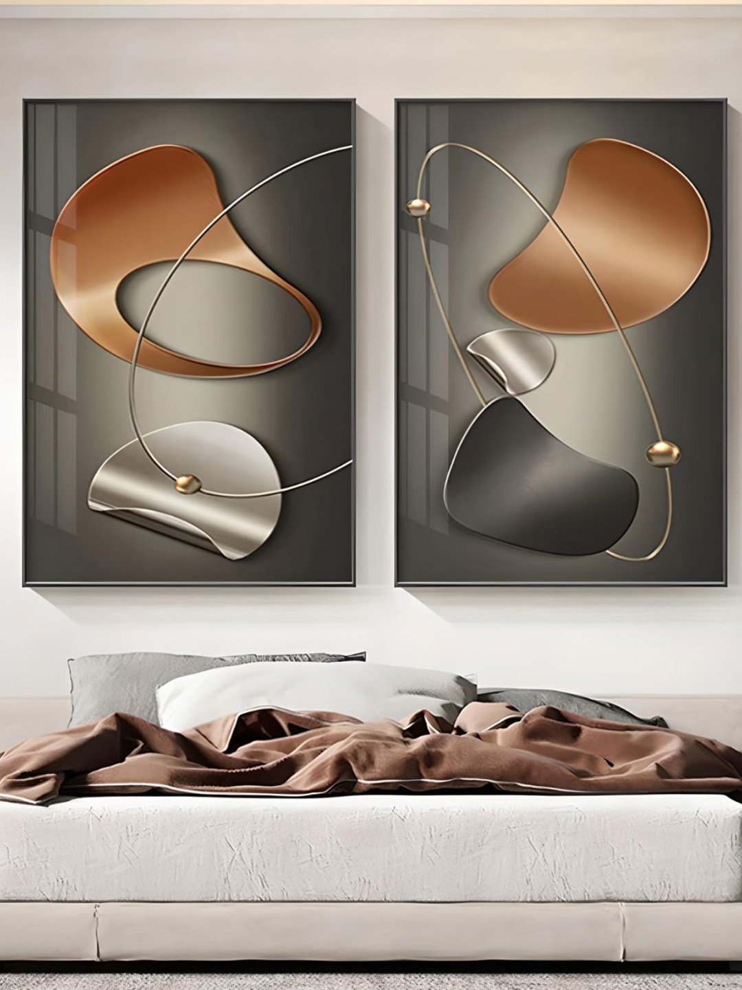 THE HANDMADE FLAIR Grey 2 Pcs Modern Aesthetics Abstract Arc & Curved Elements Wall Art
THE HANDMADE FLAIR Grey 2 Pcs Modern Aesthetics Abstract Arc & Curved Elements Wall Art