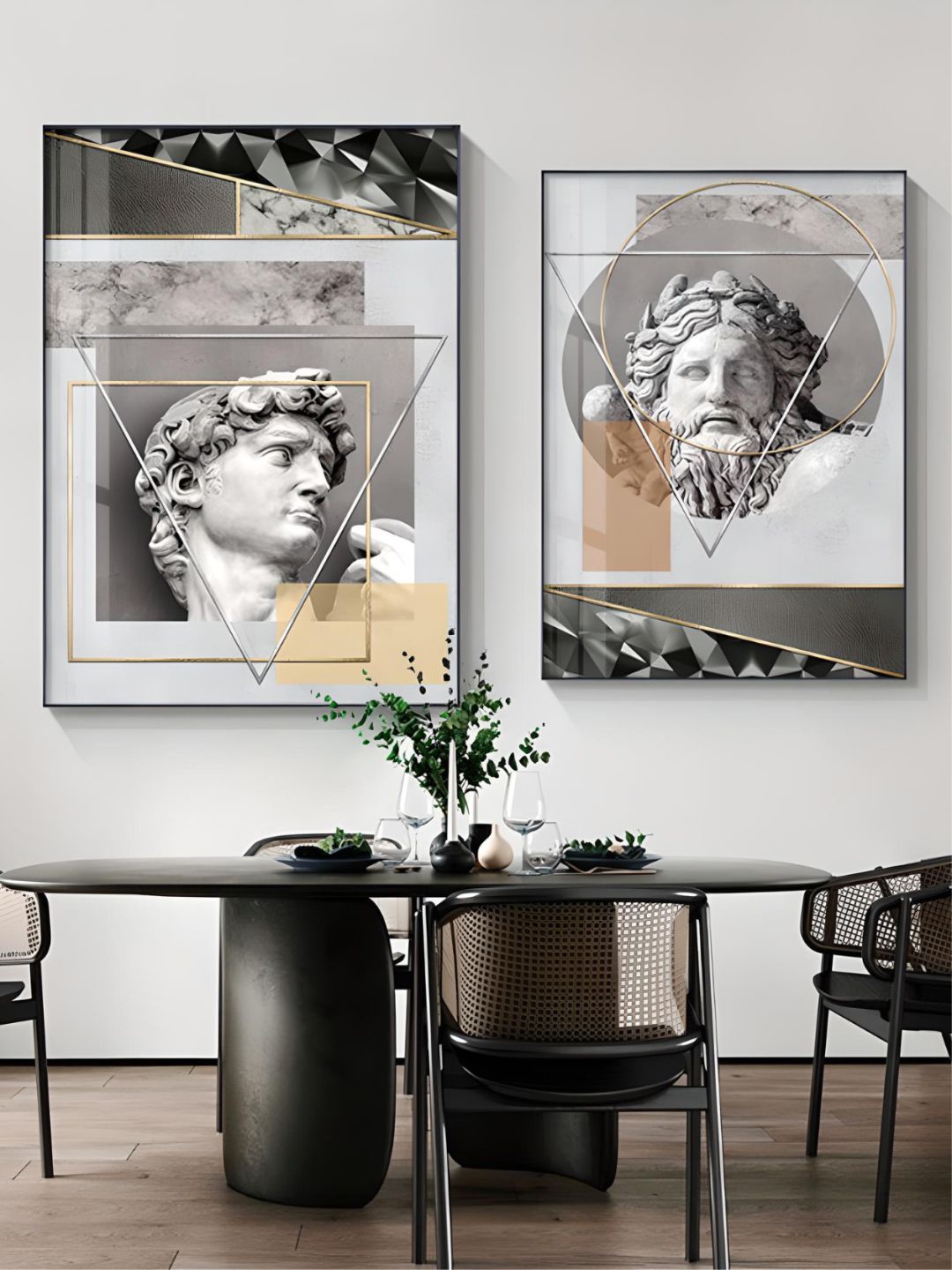 THE HANDMADE FLAIR Grey & Black 2Pcs Modern Abstract Geometry Renaissance Painting WallArt
THE HANDMADE FLAIR Grey & Black 2Pcs Modern Abstract Geometry Renaissance Painting WallArt
