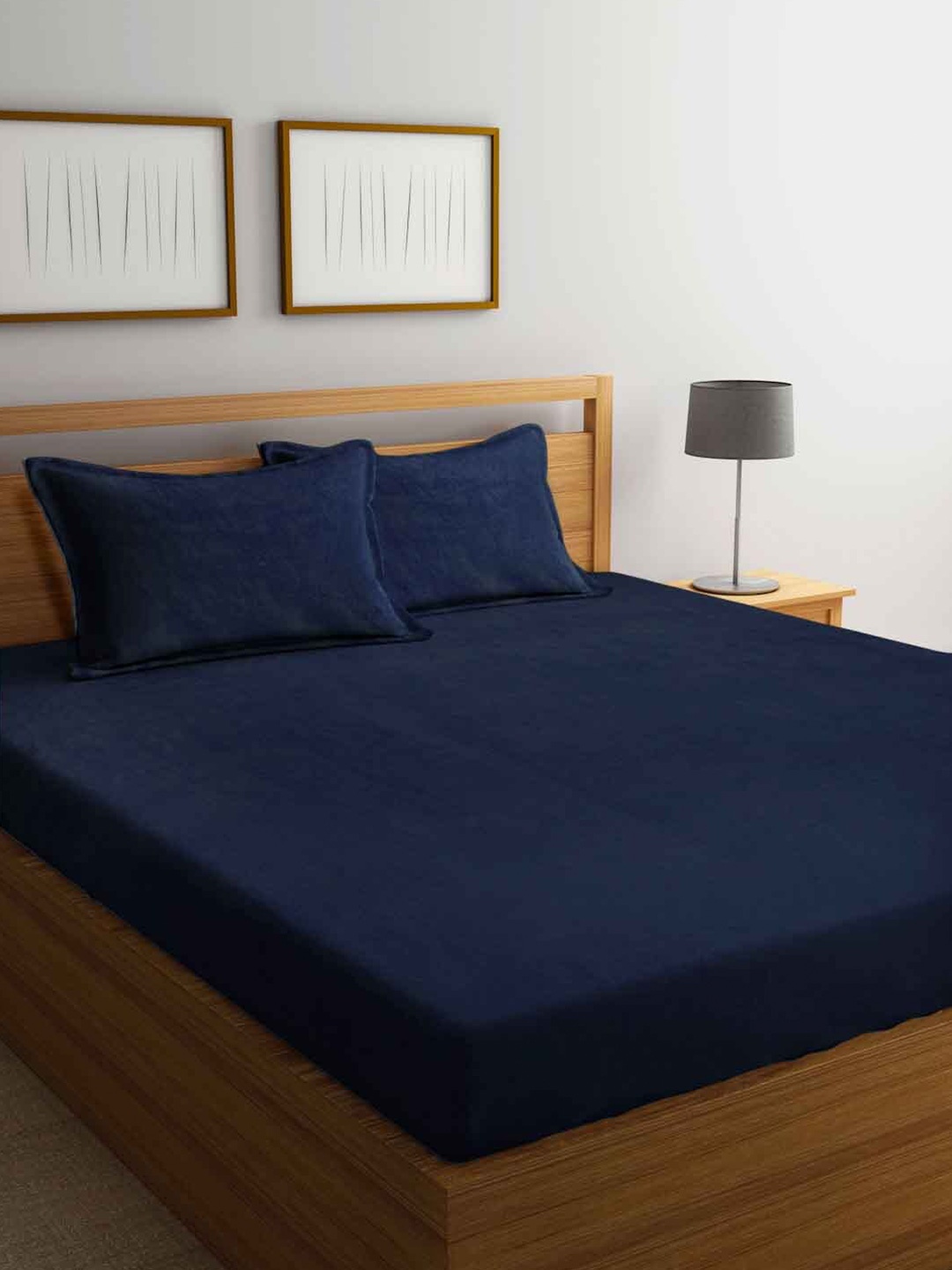 FABINALIV Navy Blue 300 TC Woollen King Size Fitted Double Bedsheet with 2 Pillow Covers
FABINALIV Navy Blue 300 TC Woollen King Size Fitted Double Bedsheet with 2 Pillow Covers