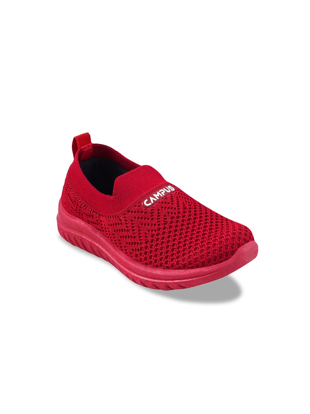 Campus Kids Textured Slip-On Sneakers, Red