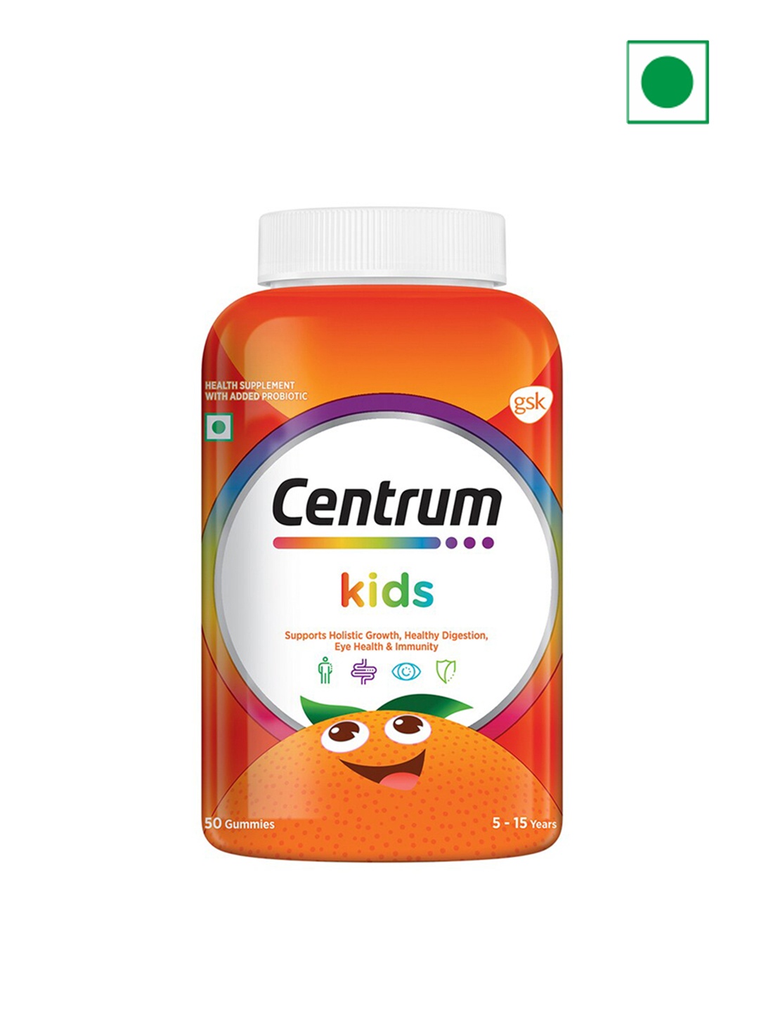 Centrum Kids Multivitamin Gummies With Probiotic Extract & Vitamin C - 50 Gummies, Orange
Centrum Kids Multivitamin Gummies With Probiotic Extract & Vitamin C - 50 Gummies, Orange