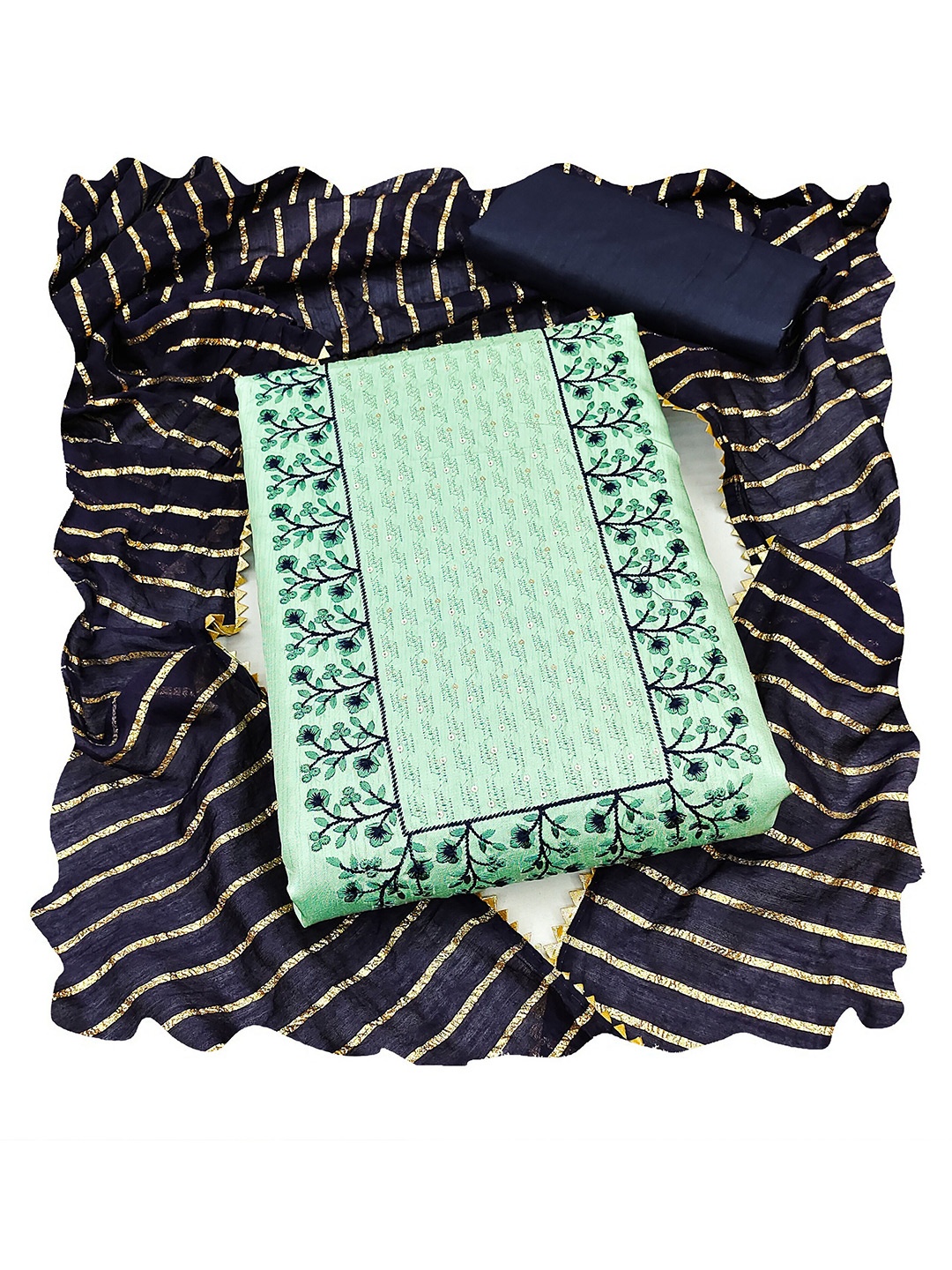 MANVAA Ethnic Motifs Embroidered Thread Work Pure Silk Unstitched Dress Material, Sea green
MANVAA Ethnic Motifs Embroidered Thread Work Pure Silk Unstitched Dress Material, Sea green