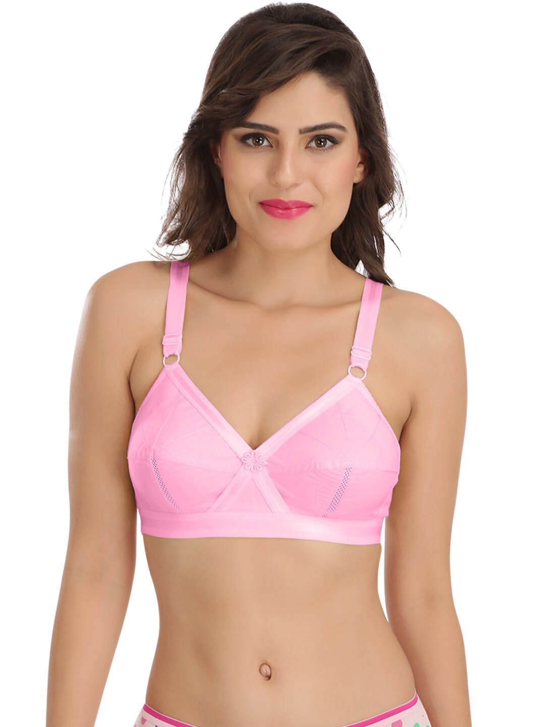 SONA Solid Non-Wired Cut and Sew Non Padded Cotton Everyday Bra With All Day Comfort, Pink
SONA Solid Non-Wired Cut and Sew Non Padded Cotton Everyday Bra With All Day Comfort, Pink