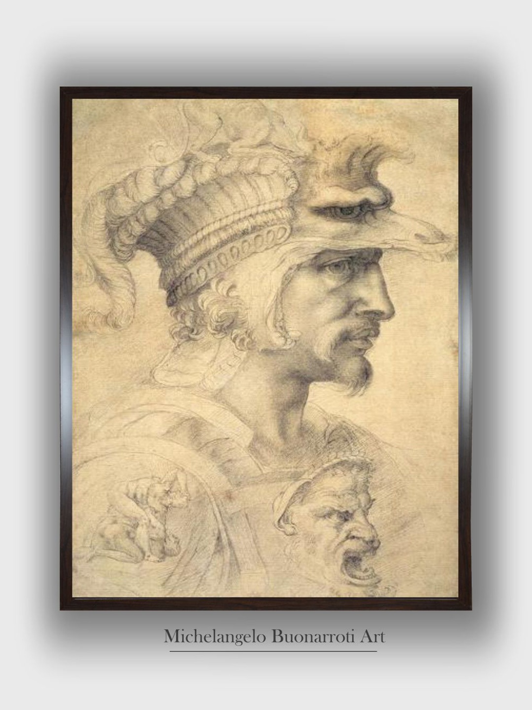 The Art House Black & White Ideal Head of a Warrior Wooden Framed Canvas Painting Wall Art
The Art House Black & White Ideal Head of a Warrior Wooden Framed Canvas Painting Wall Art