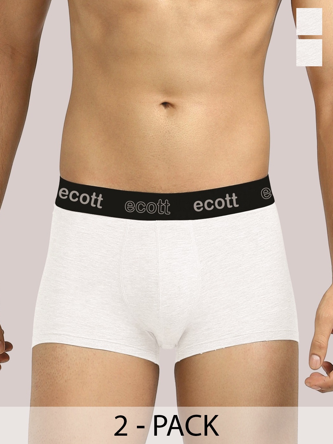 ecott Pack of 2 Cotton Trunk ECT#UFTRUNKS_2BW_S, White