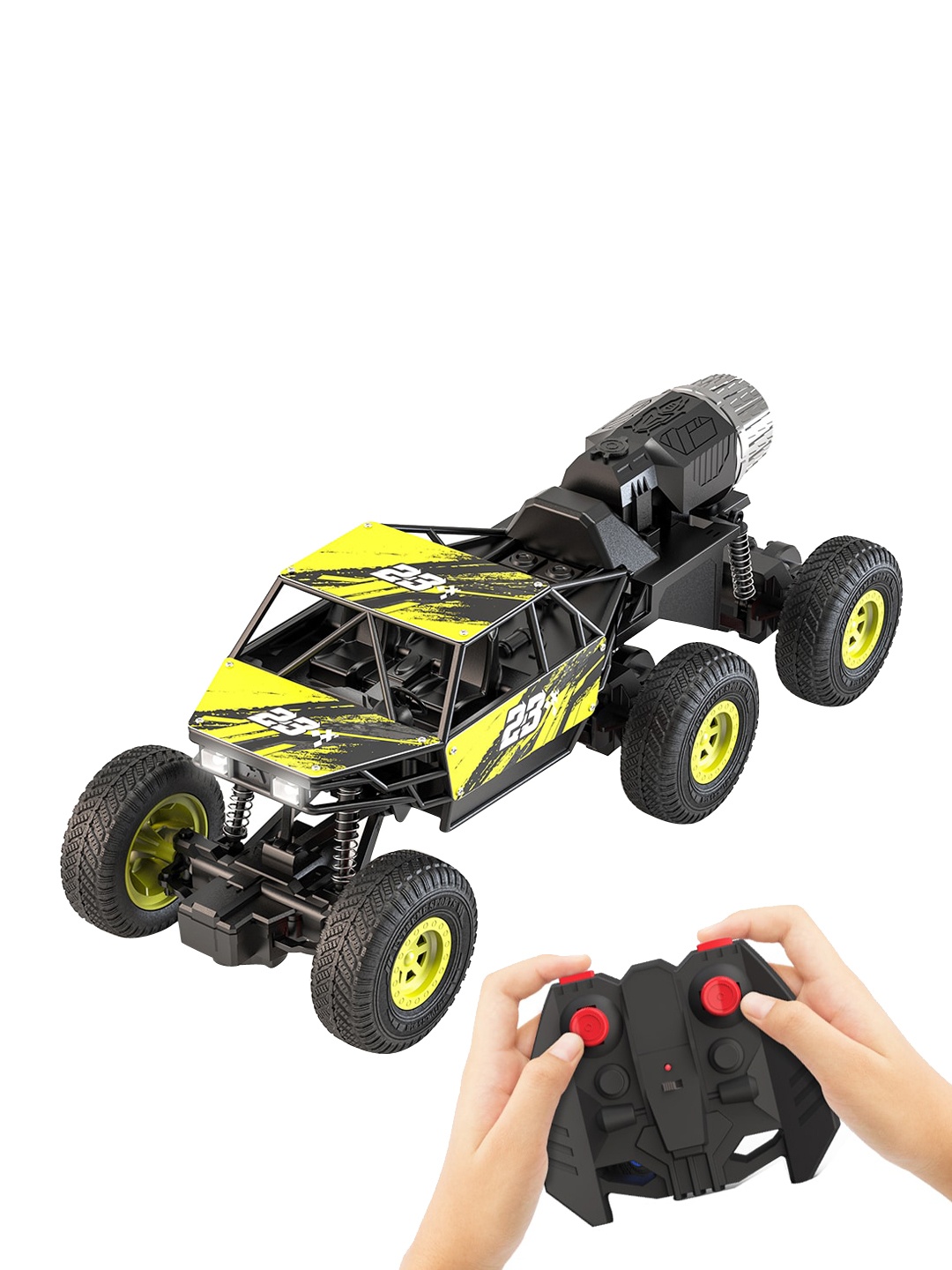 Mirana Kids Yellow & Black Megaranger 6 Wheel Drive-4WD RC Remote Control Toy Vehicle
Mirana Kids Yellow & Black Megaranger 6 Wheel Drive-4WD RC Remote Control Toy Vehicle