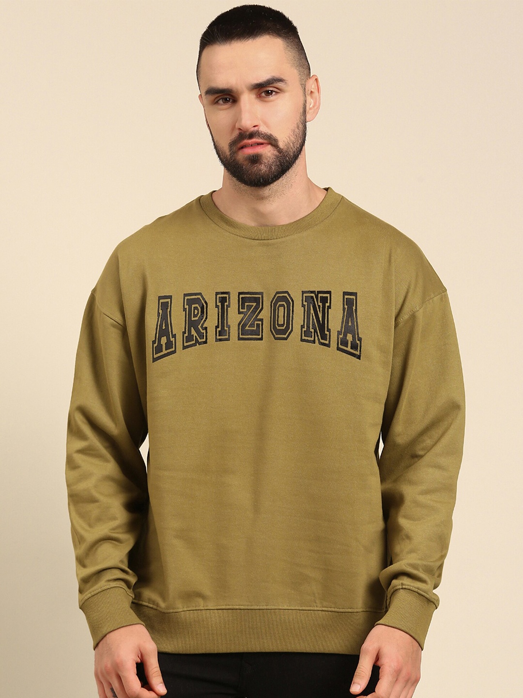 recast Typography Printed Oversized Drop shoulder Pure Cotton Pullover Sweatshirt, Olive
recast Typography Printed Oversized Drop shoulder Pure Cotton Pullover Sweatshirt, Olive