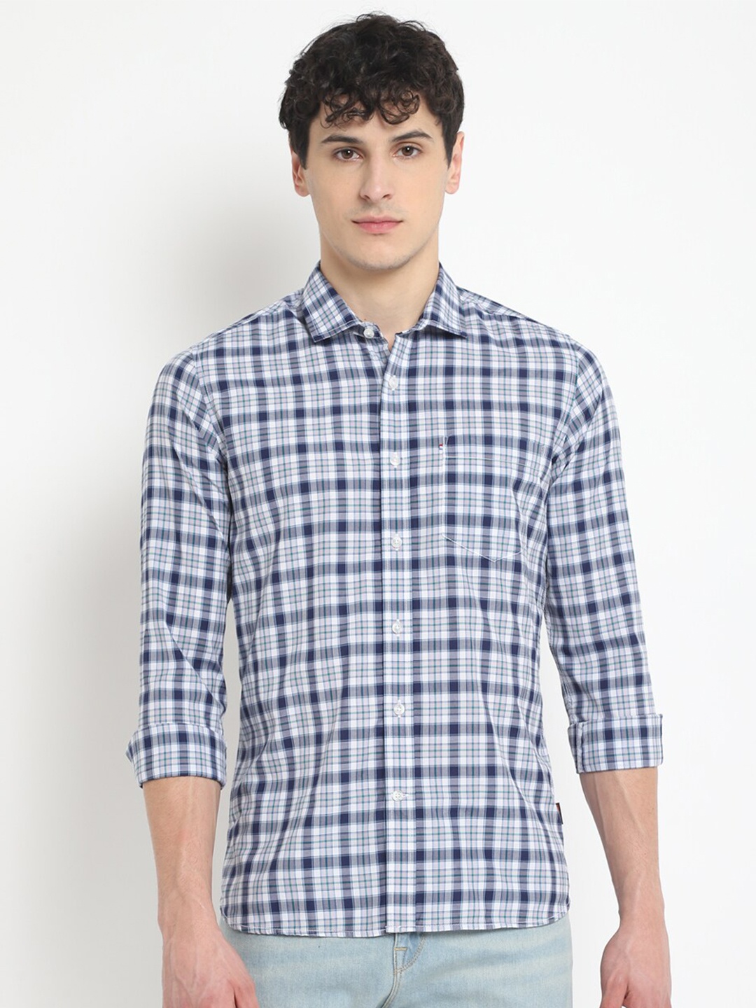 Red Chief Standard Slim Fit Tartan Checked Spread Collar Twill Cotton Casual Shirt, Blue
Red Chief Standard Slim Fit Tartan Checked Spread Collar Twill Cotton Casual Shirt, Blue