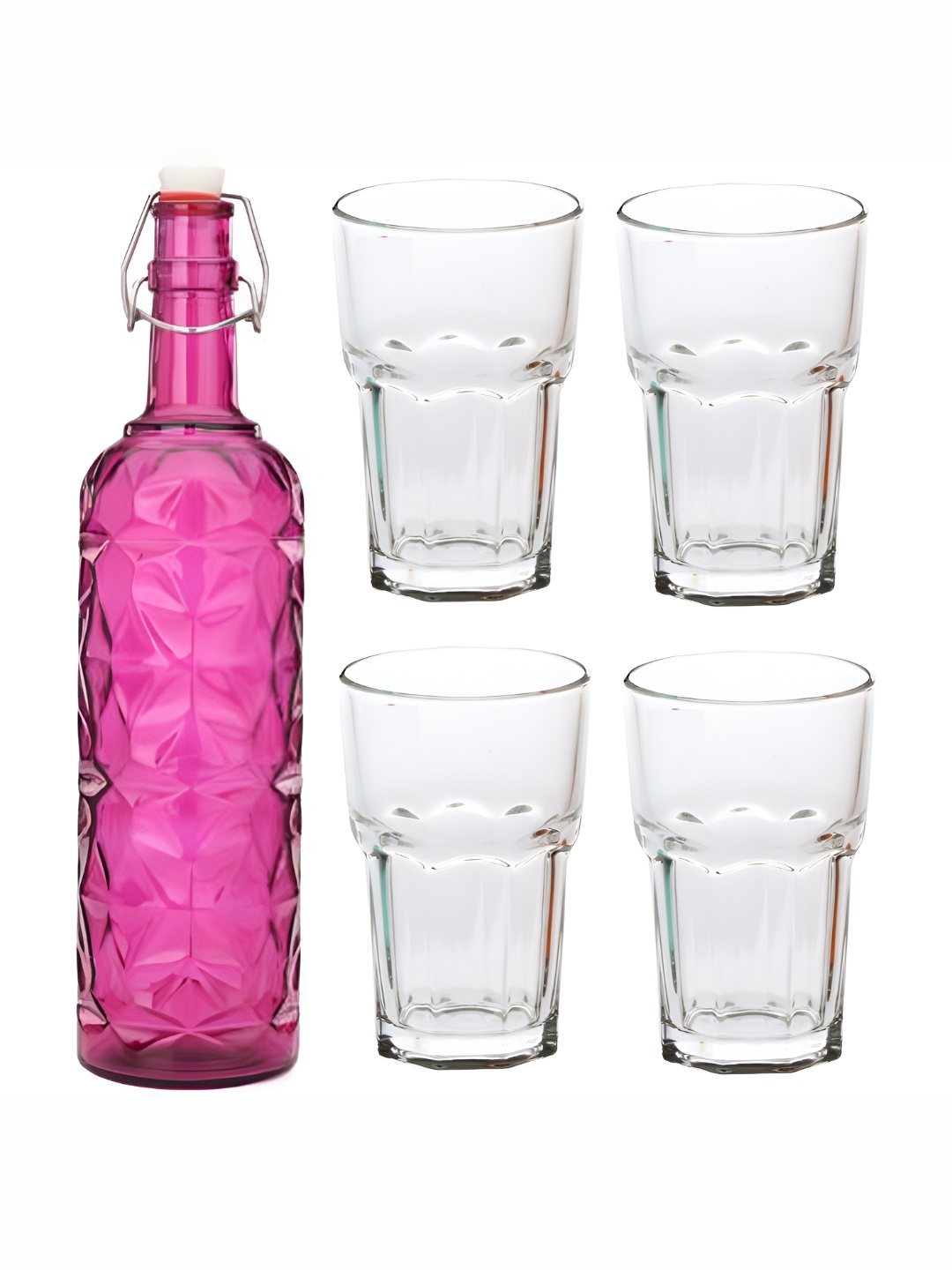 Afast Pink & Transparent 5 Pieces Glass Water or Juice Glass With Water Bottle Set 1 Ltr
Afast Pink & Transparent 5 Pieces Glass Water or Juice Glass With Water Bottle Set 1 Ltr