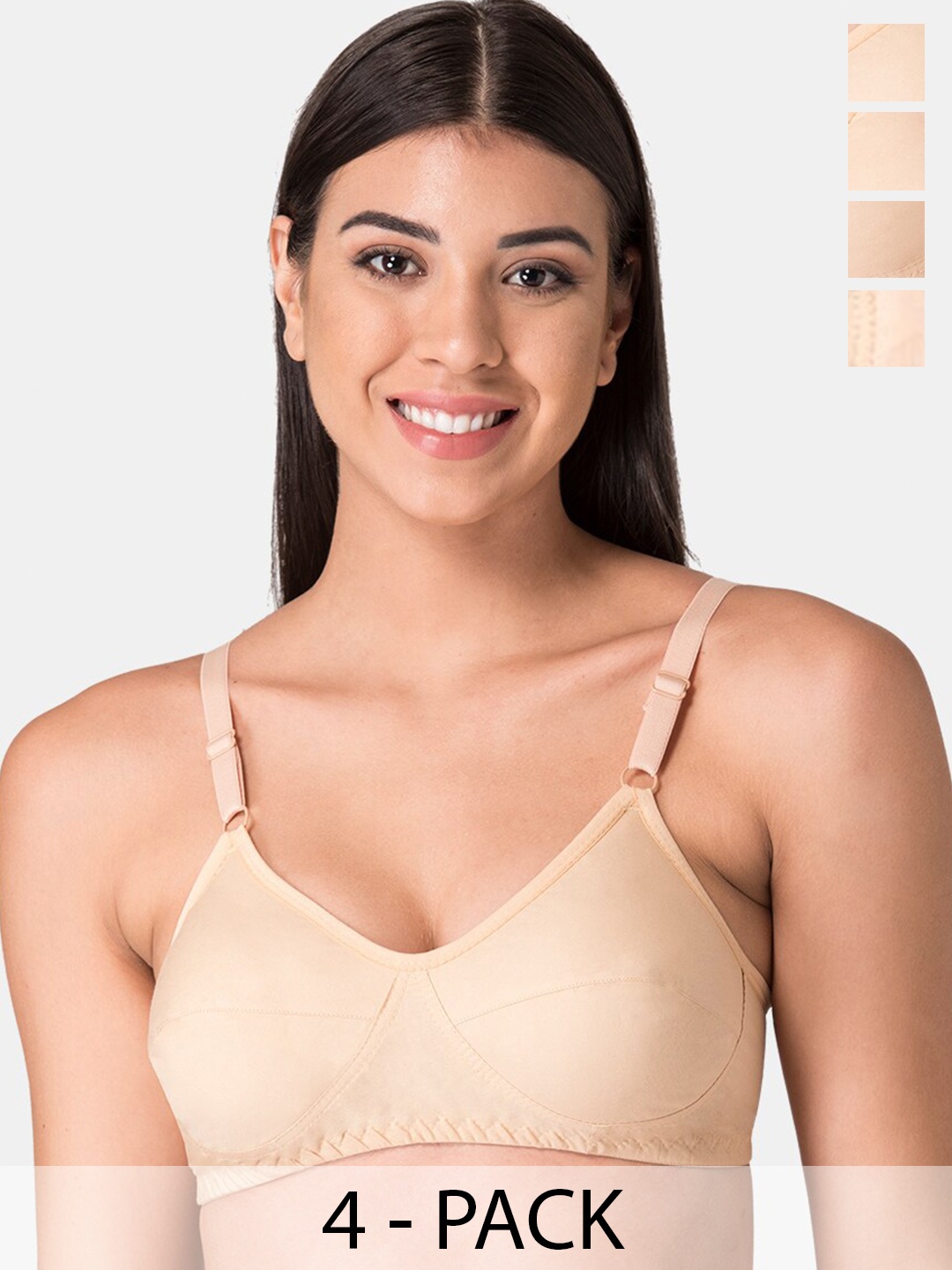 KOMLI Pack Of 4 Pure Cotton Minimizer Bra Full Coverage Non Padded All Day Comfort, Beige
KOMLI Pack Of 4 Pure Cotton Minimizer Bra Full Coverage Non Padded All Day Comfort, Beige