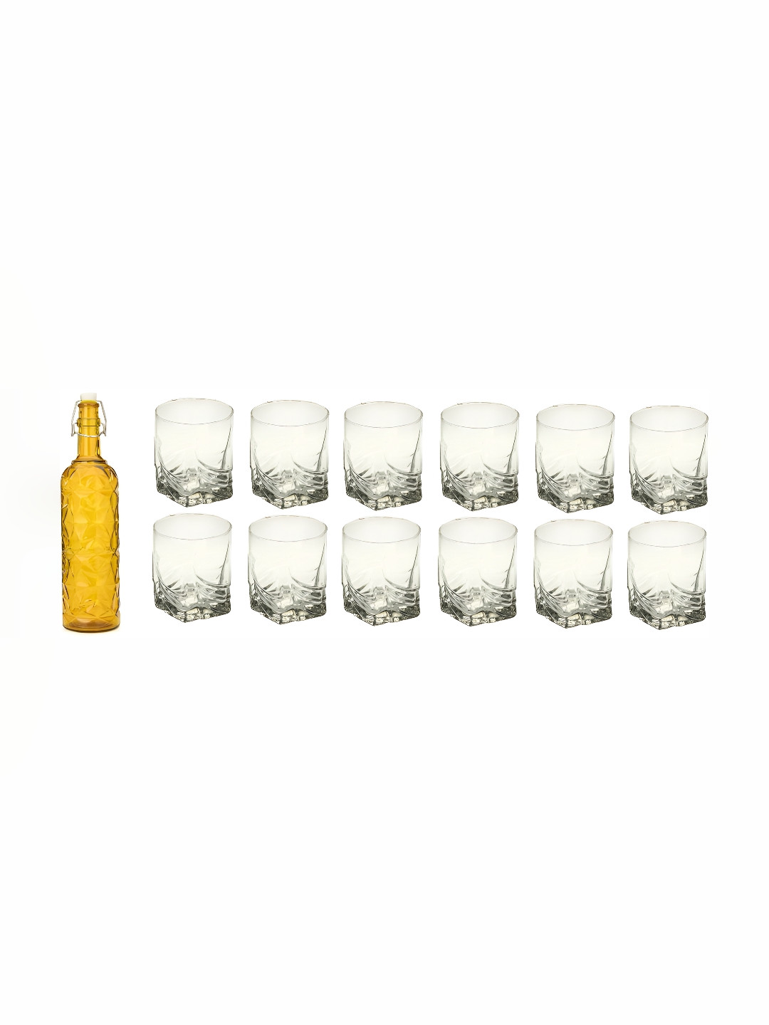 Afast Yellow & Transparent 12 Pieces Glass Whisky Glasses With Water Bottle Set 250 ml
Afast Yellow & Transparent 12 Pieces Glass Whisky Glasses With Water Bottle Set 250 ml
