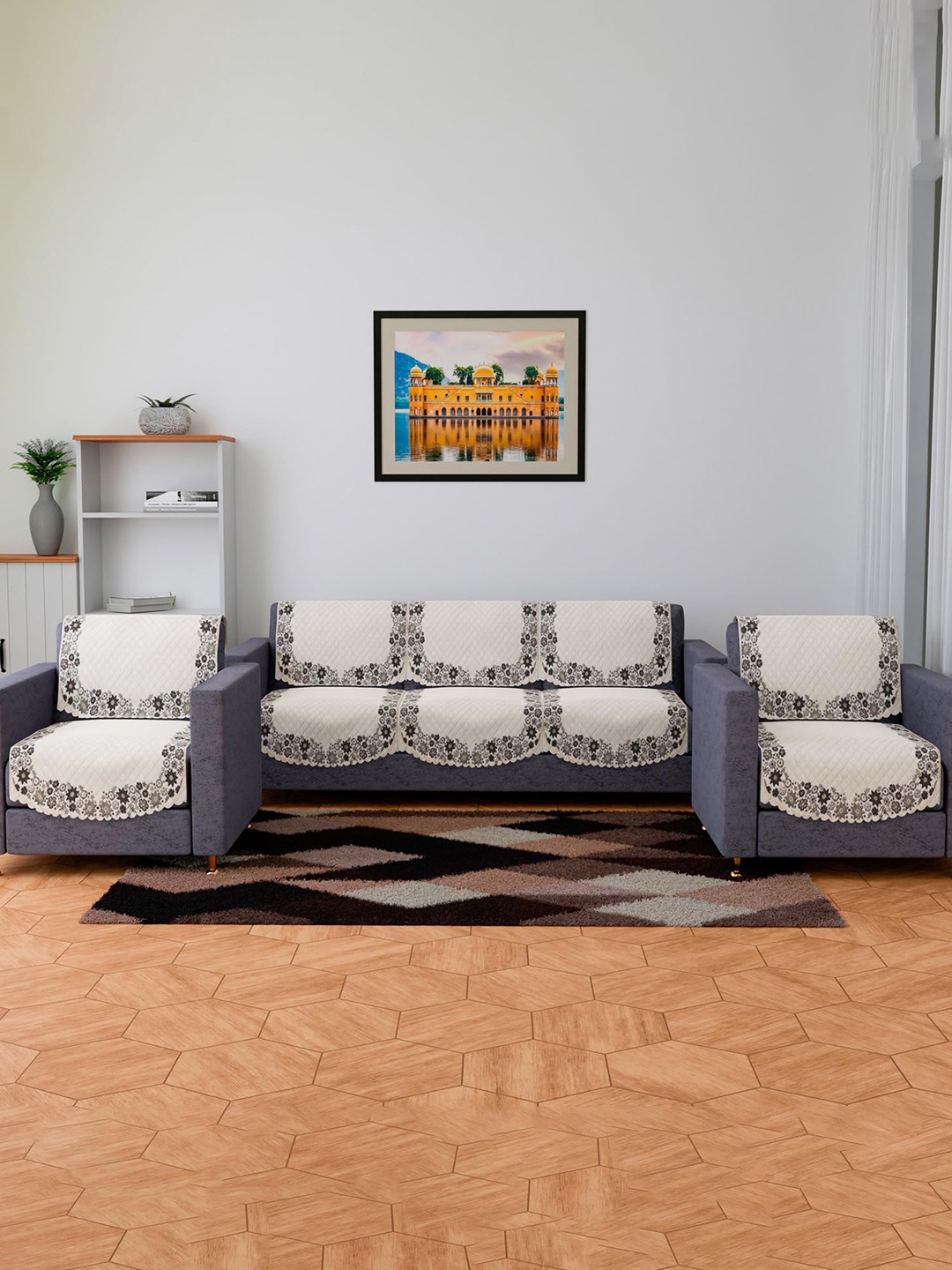 Kuber Industries Cream & Grey 10 Pieces Floral Printed Velvet 3+1 Seater Sofa Slip Covers
Kuber Industries Cream & Grey 10 Pieces Floral Printed Velvet 3+1 Seater Sofa Slip Covers