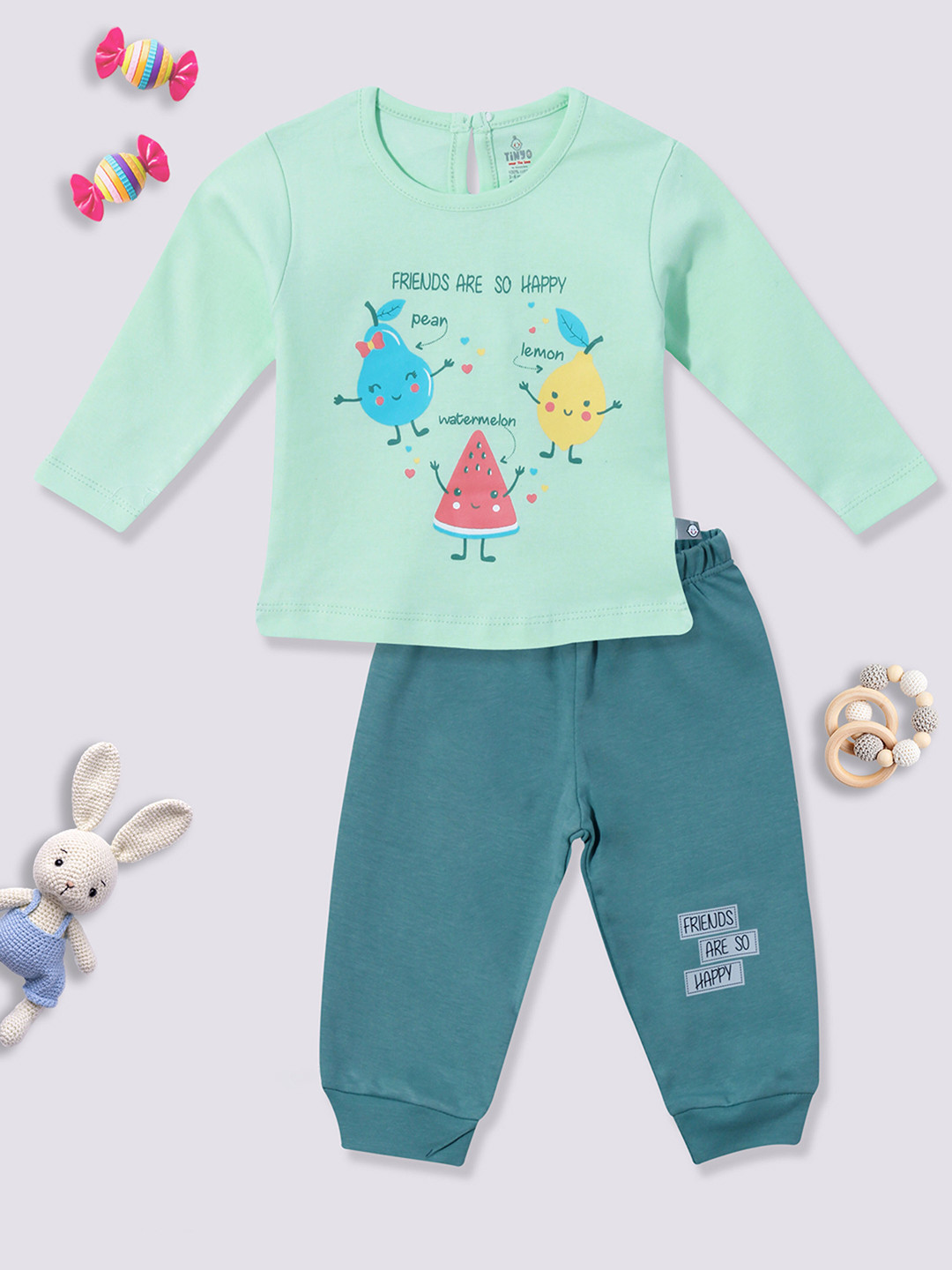 Moms Love Infants Girls Conversational Printed Pure Cotton Top With Pyjamas, Sea green
Moms Love Infants Girls Conversational Printed Pure Cotton Top With Pyjamas, Sea green