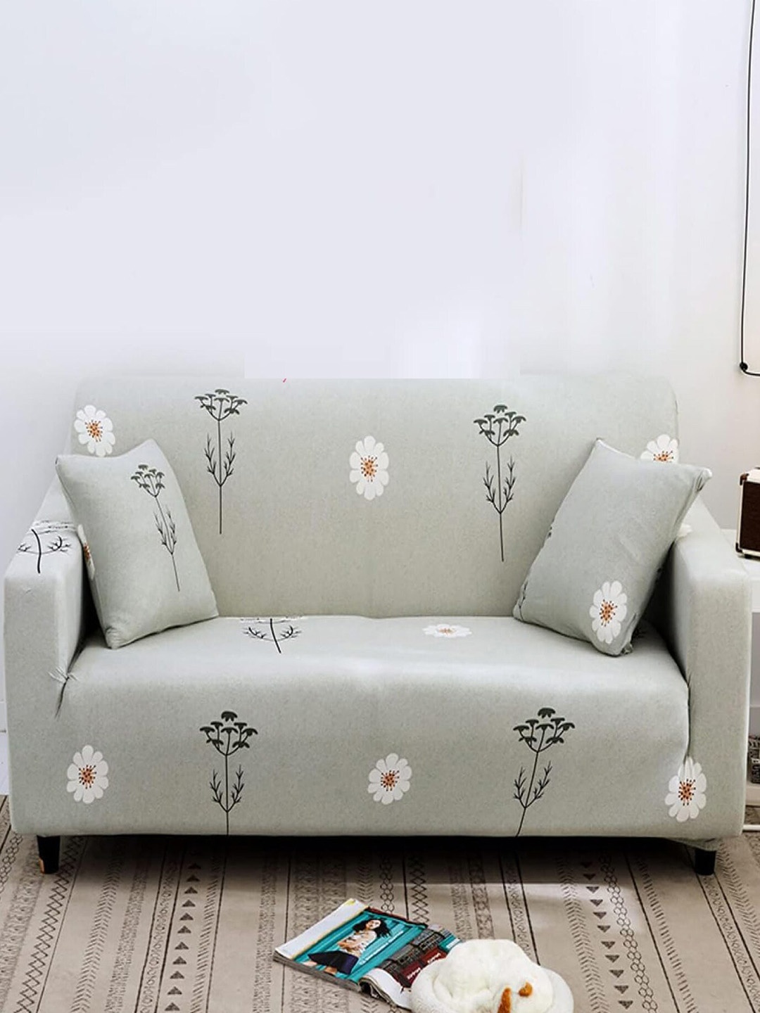 HOUSE OF QUIRK Grey & White Floral Printed Triple Seater Elasticated Sofa Cover With Arms
HOUSE OF QUIRK Grey & White Floral Printed Triple Seater Elasticated Sofa Cover With Arms