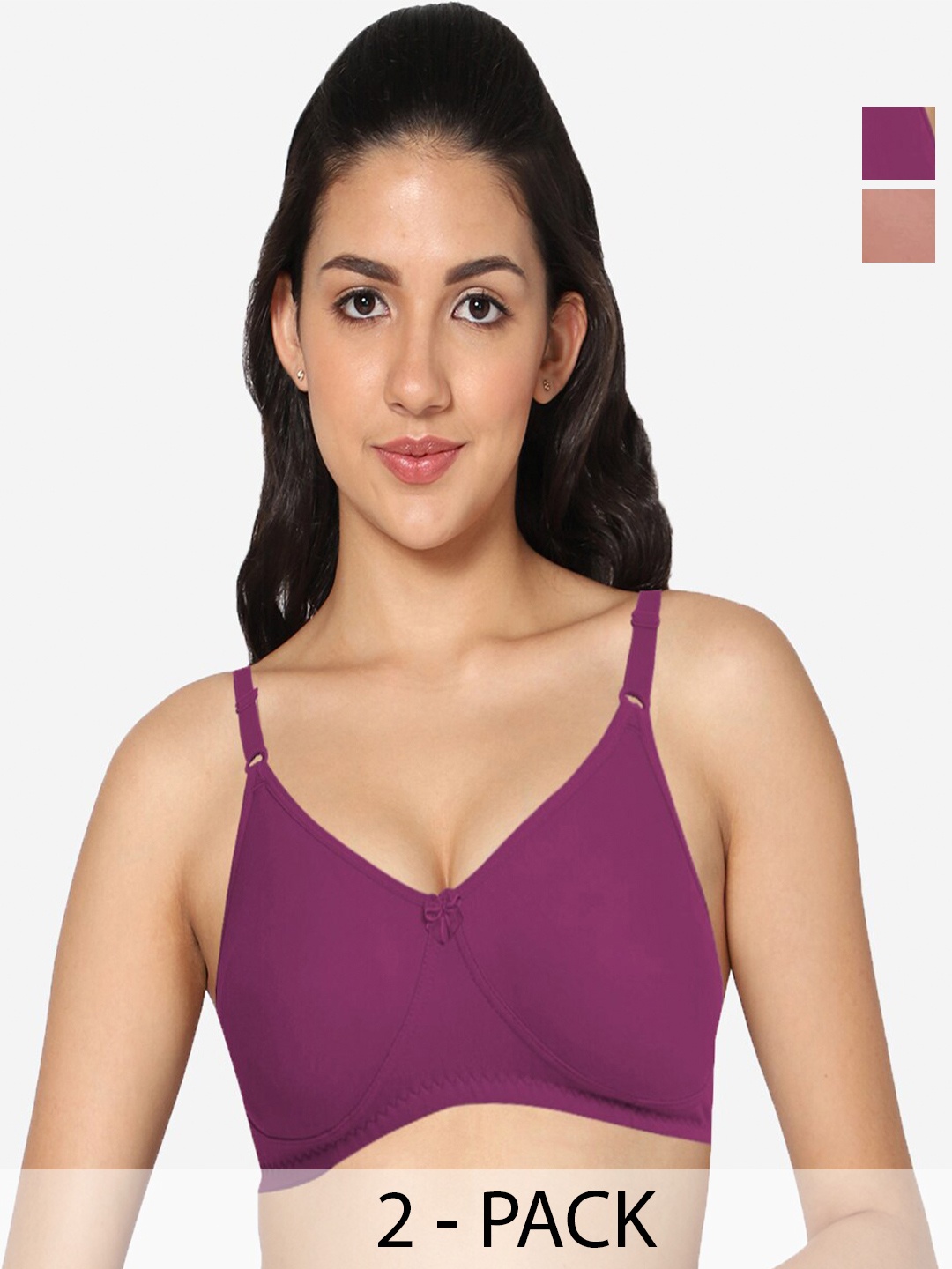 In Care Pack Of 2 Full Coverage Heavily Padded Cotton Push-Up Bras With All Day Comfort, Purple
In Care Pack Of 2 Full Coverage Heavily Padded Cotton Push-Up Bras With All Day Comfort, Purple