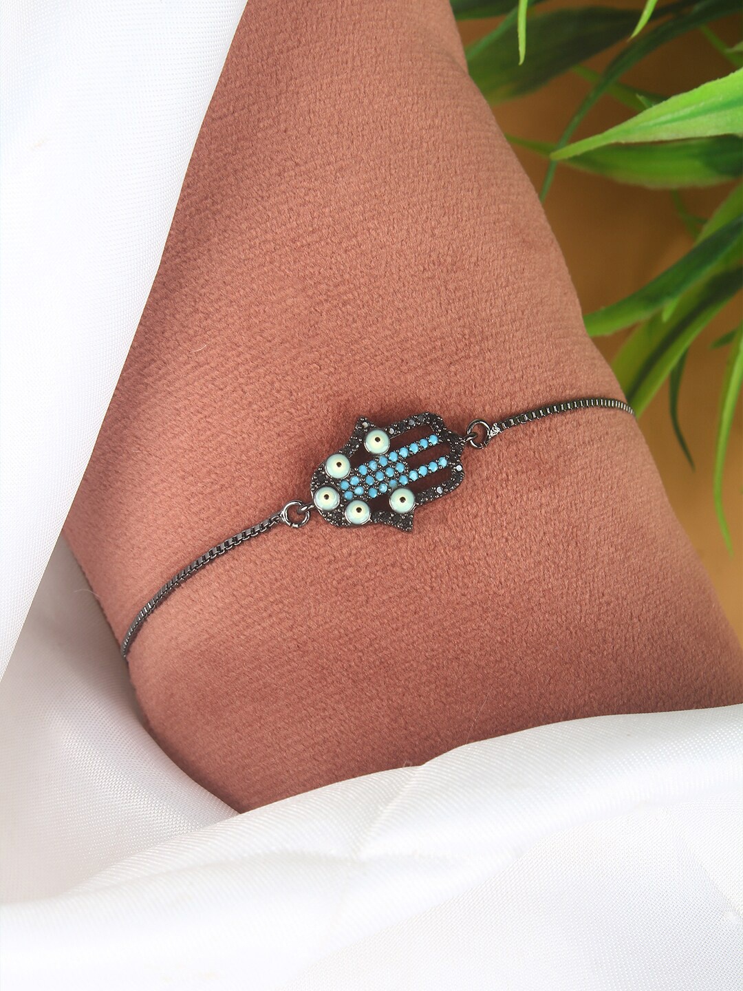 Stylecast X KPOP Women Black & Blue Brass-Plated Cubic Zirconia-Studded Charm Bracelet
Stylecast X KPOP Women Black & Blue Brass-Plated Cubic Zirconia-Studded Charm Bracelet