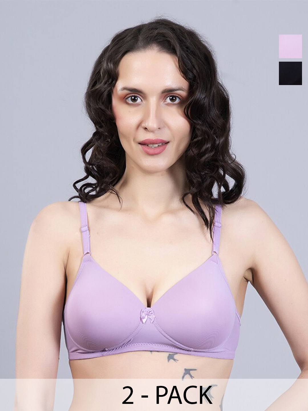 Herryqeal Pack Of 2 Full Coverage Underwired Lightly Padded Nylon Everyday Bra, Black
Herryqeal Pack Of 2 Full Coverage Underwired Lightly Padded Nylon Everyday Bra, Black