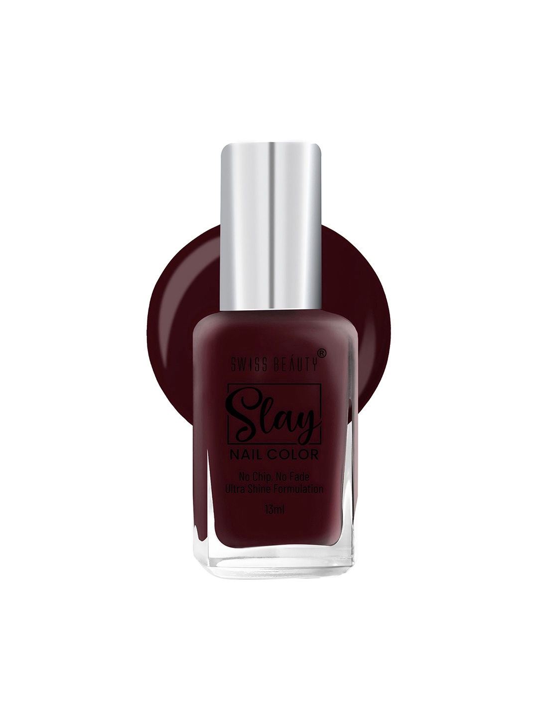 SWISS BEAUTY Slay Ultra Shine Formulation Nail Colour 13ml - Deep Mahogany 73, Purple
SWISS BEAUTY Slay Ultra Shine Formulation Nail Colour 13ml - Deep Mahogany 73, Purple