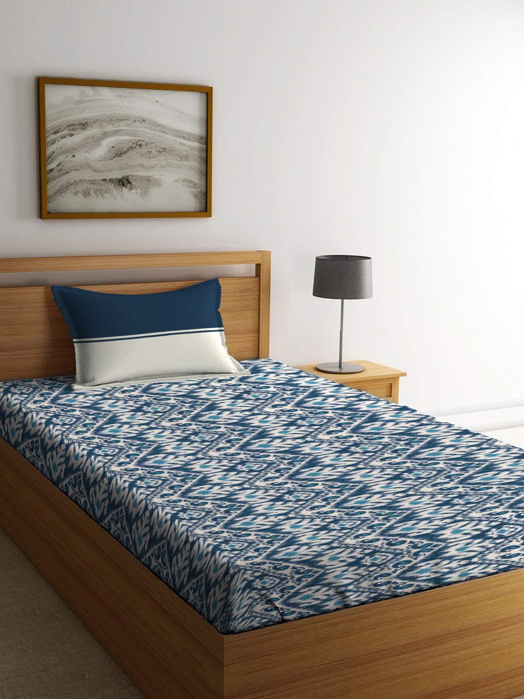 MYTRIDENT Audrey Urban Comfort Flat 144TC Single Cotton 1 Bedsheet with 1 Pillow Cover, White
MYTRIDENT Audrey Urban Comfort Flat 144TC Single Cotton 1 Bedsheet with 1 Pillow Cover, White