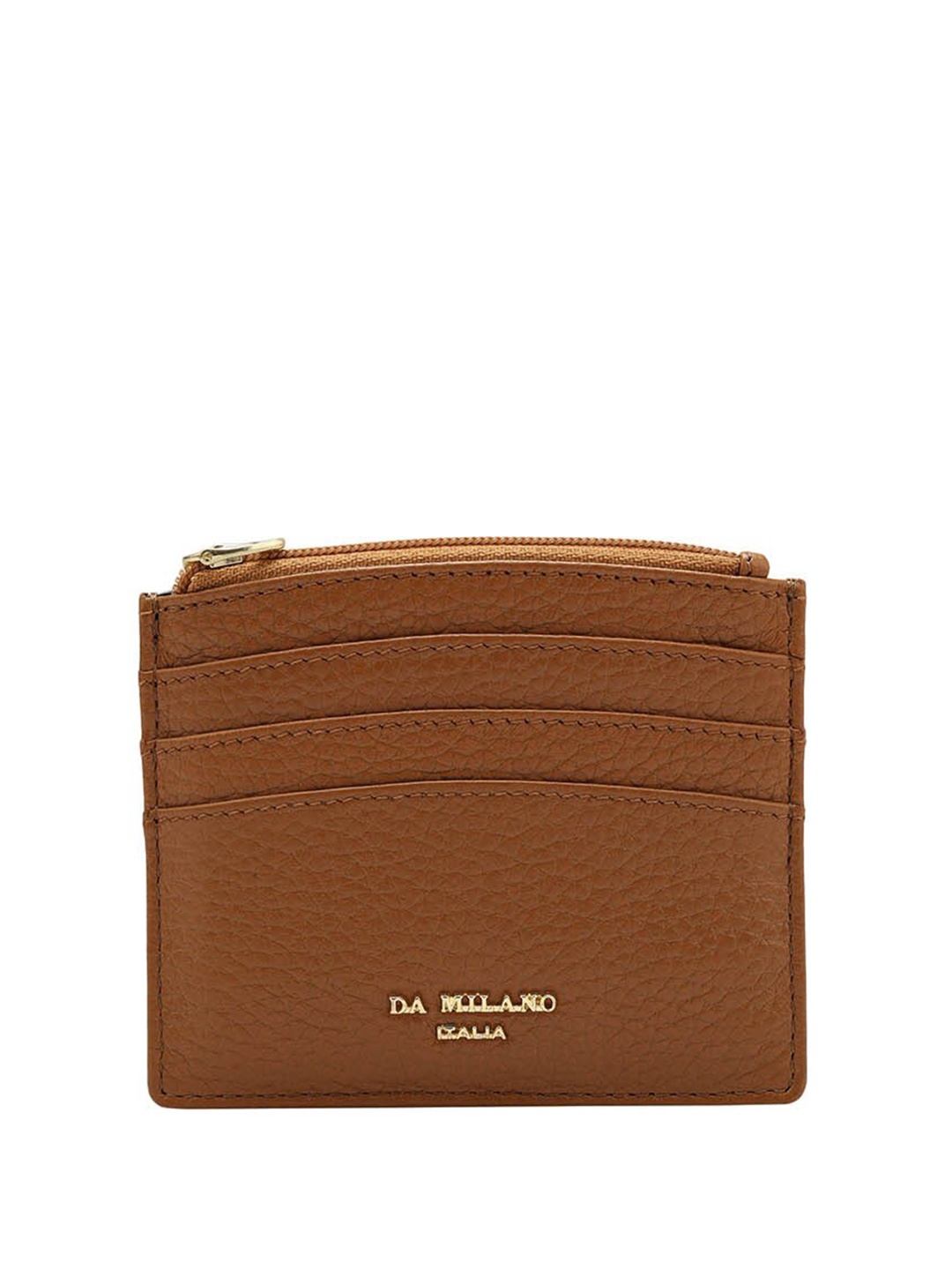 Da Milano Unisex Leather Card Holder, Brown